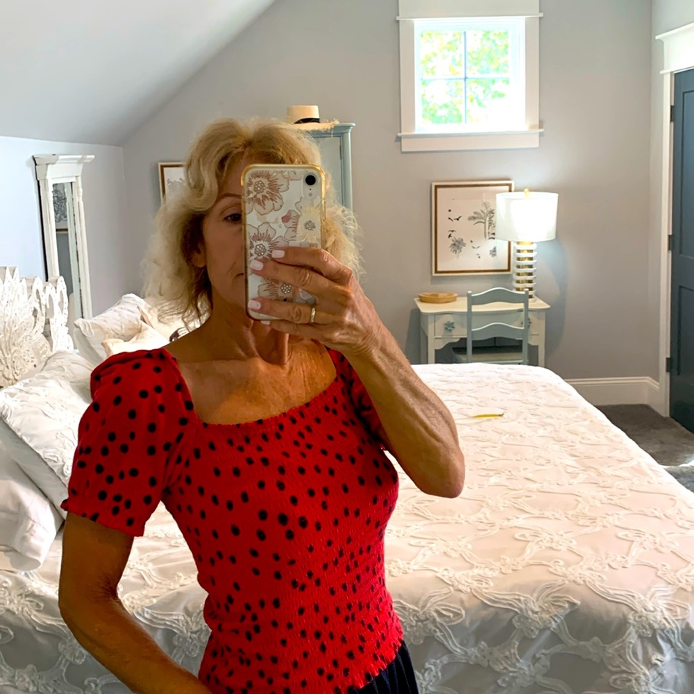 Anthropologie puff sleeve Top Small.